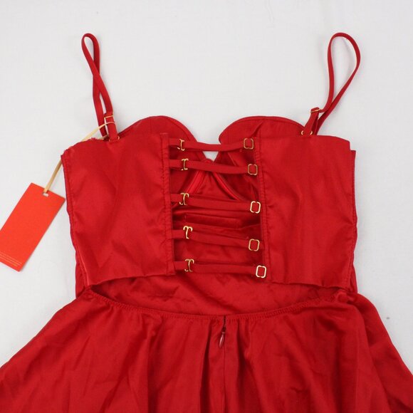 NWT God Save Queens Rendezvous Cherry Mini Dress with Underwire Size Large - Picture 5 of 14